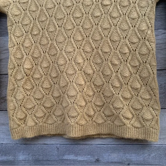 Elsamanda Anthropologie Cowl Neck Sweater Womens M Mohair Textured Sheer Italy - Picture 6 of 16